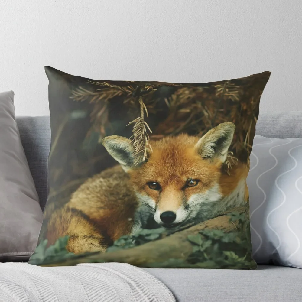 

Red Fox in the Forest Throw Pillow christmas pillowcases Throw Pillow Marble Cushion Cover