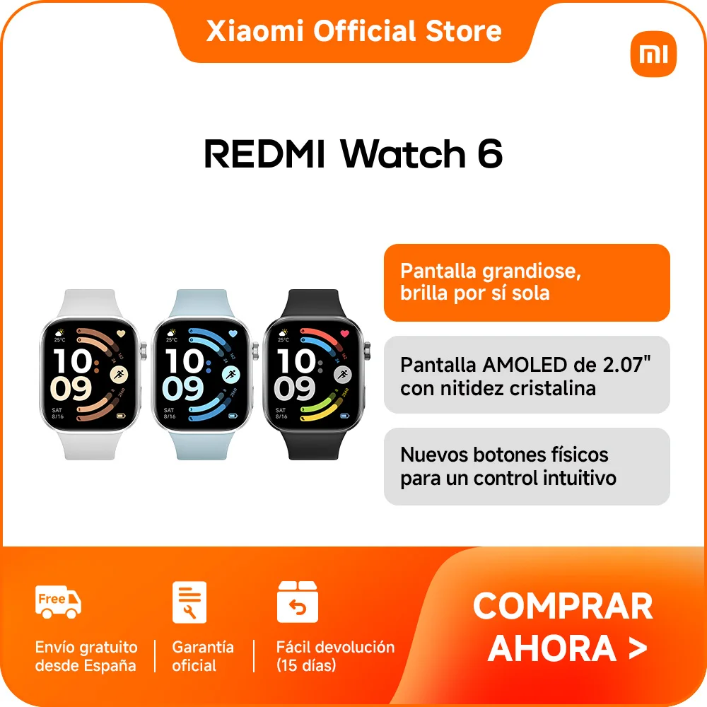 Official | Redmi Watch 6, Pantalla AMOLED de 2.07″ con nitidez cristalina…