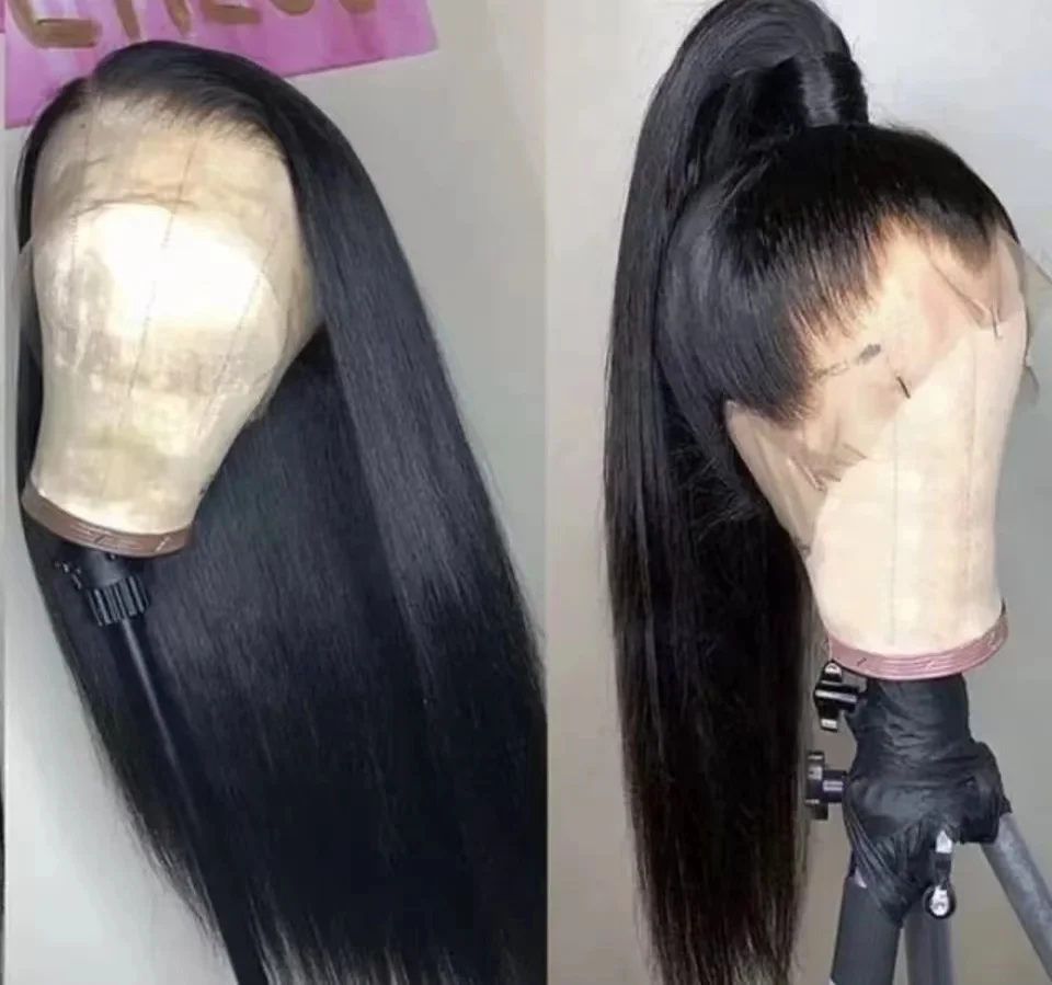 Svipwig-Peruca frontal de renda sintética para mulheres, perucas retas naturais, peruca frontal de renda preta lisa, resistente ao calor, perucas diárias sem cola