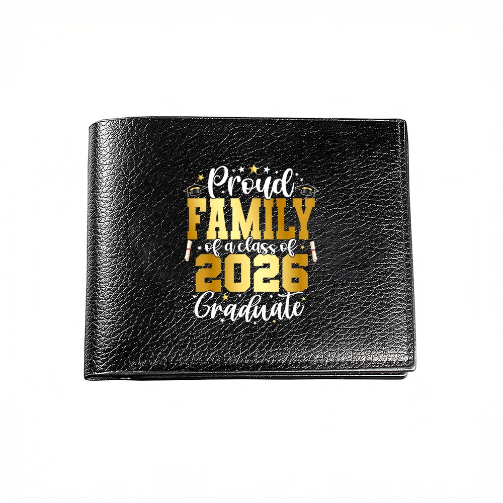 Proud Family Of A Class Of 2026 Graduate Men's Wallet Card Holder Casual Business Fashion Print Design