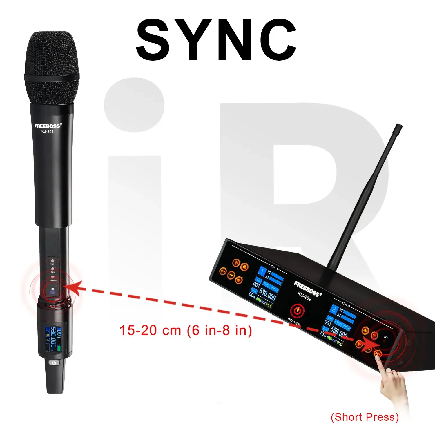 FREEBOSS KU-202 UHF Wireless Microphone for Karaoke & Stage