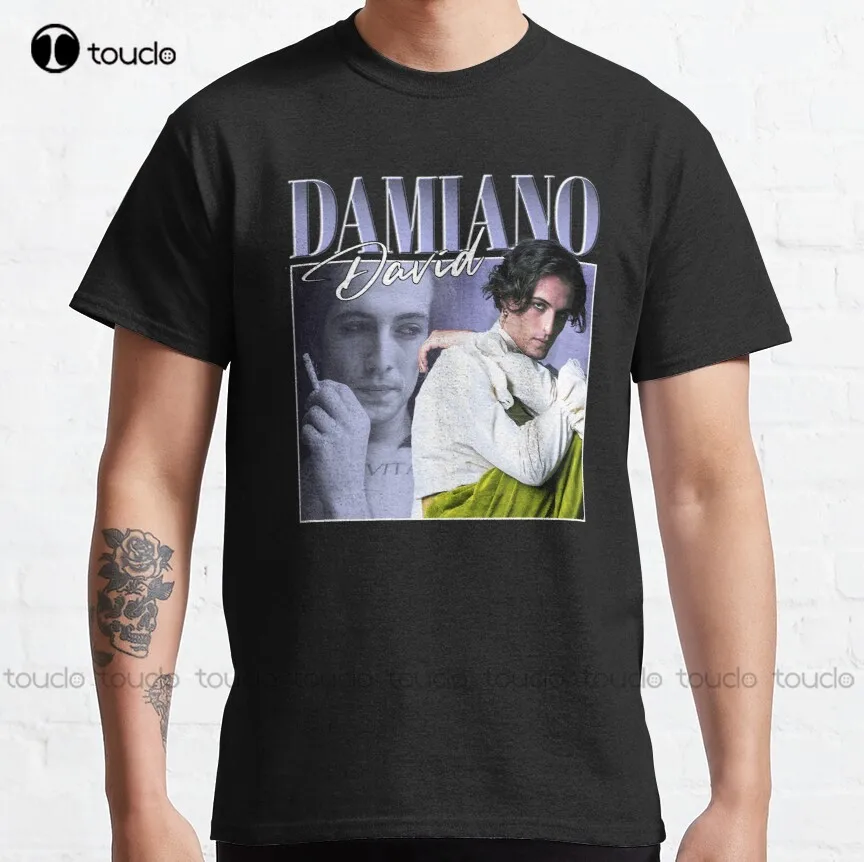 Damiano David Maneskin Måneskin Zitti E Buoni Damiano David Classic T-Shirt Boys Uniform Shirts Xs-5Xl Unisex Custom Gift Xs-5Xl