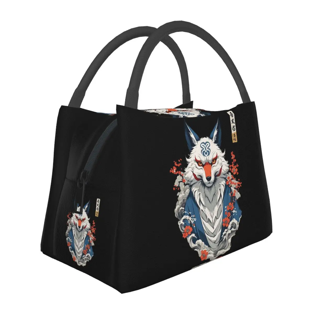 Kitsune Fox Spirit Aesthetic Yokai Japan Art Lunch Bags Bento Box Lunch Tote Picnic Bags Thermal Bag for Woman Children Office