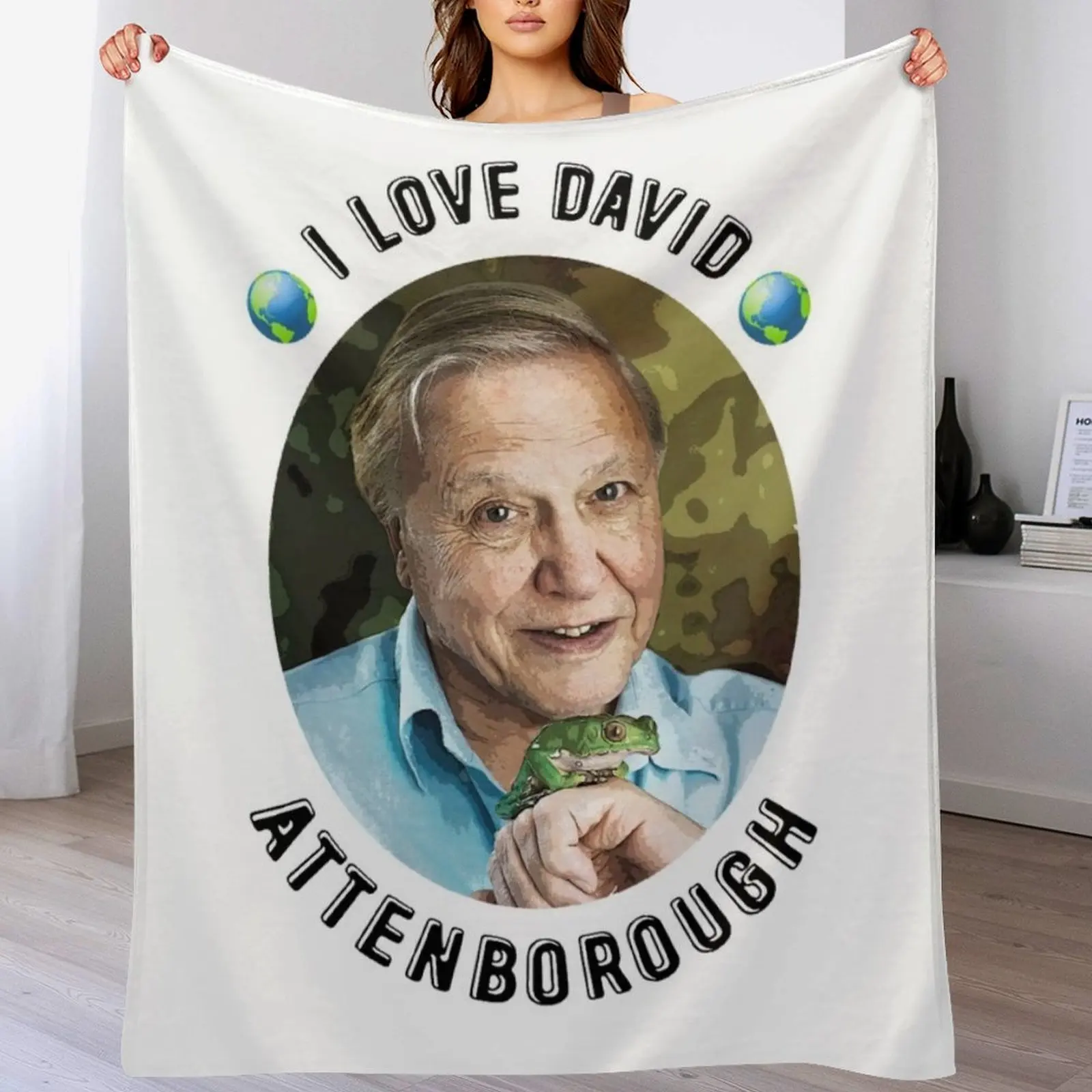 

I Love David Attenborough Throw Blanket For Baby Bed covers Blankets