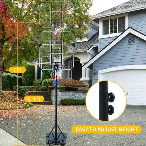 Adjustable Portable Basketball Hoop B003B - Outdoor and Indoor Use, Easy Setup, Durable Design