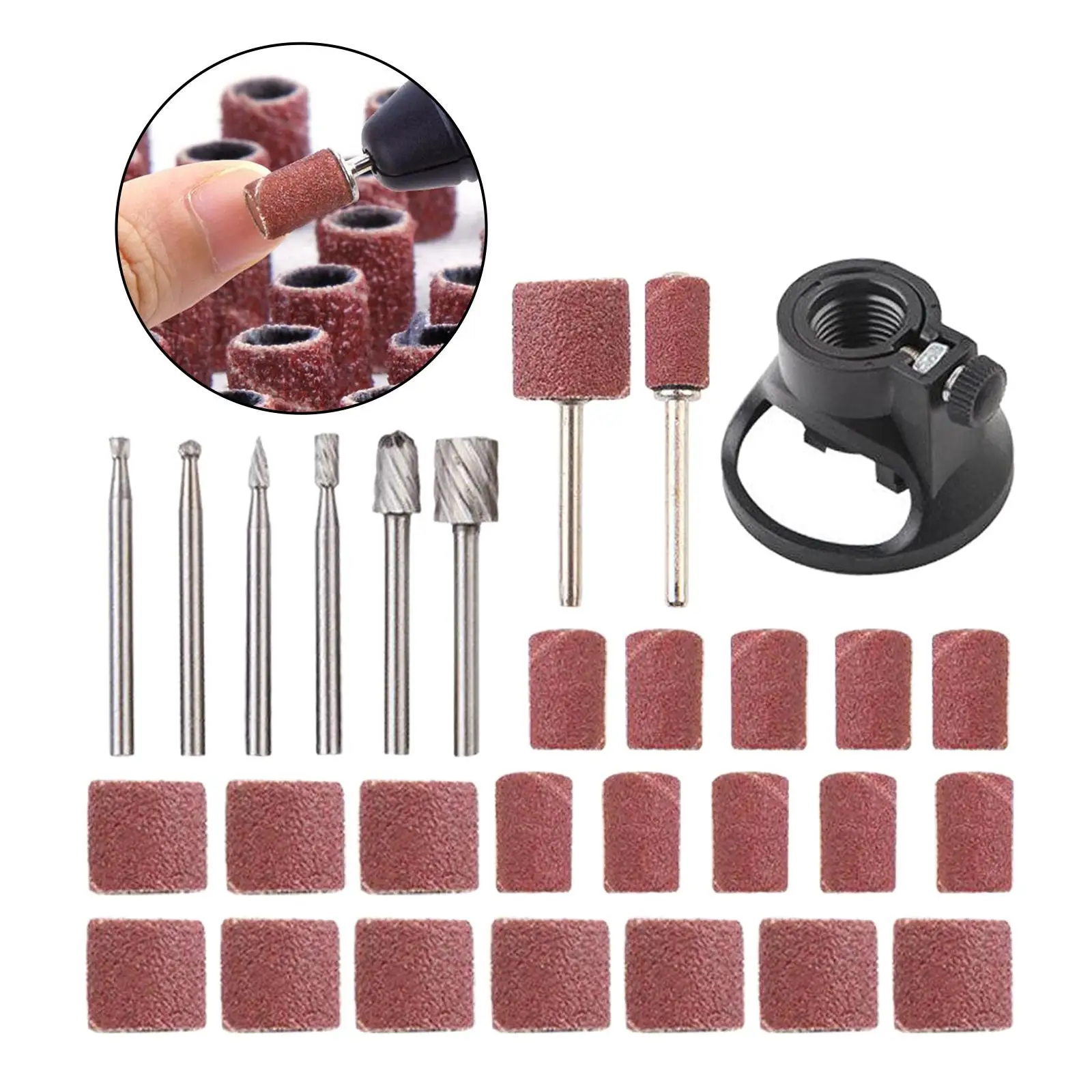 

29Pc SANDING DRUM SET 1 / 2in 1 / 4in FIT DRILL SANDER DRILL