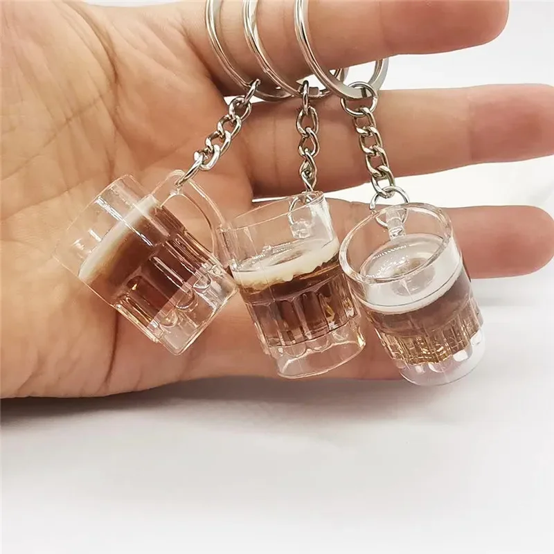 Simulation Beer Mug Keychain Gift