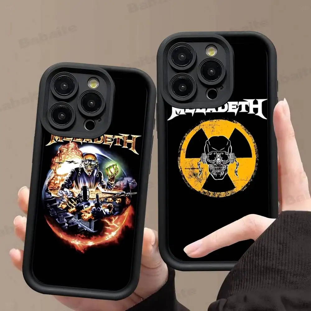 

1pc Rock Metal Band M-Megadeth Phone Case For IPhone 17 16 15 14 13 12 11 Pro Max Plus Silicone Shockproof Case