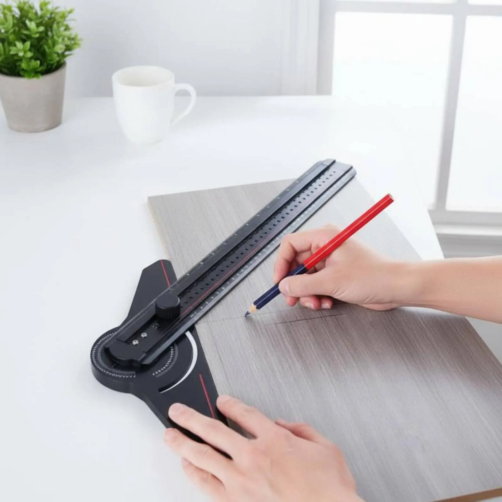

Aluminum Alloy Scribing T-Ruler Multifunctional Adjustable T-Shaped Ruler Ruler Sliding Combination Square Etched Markings