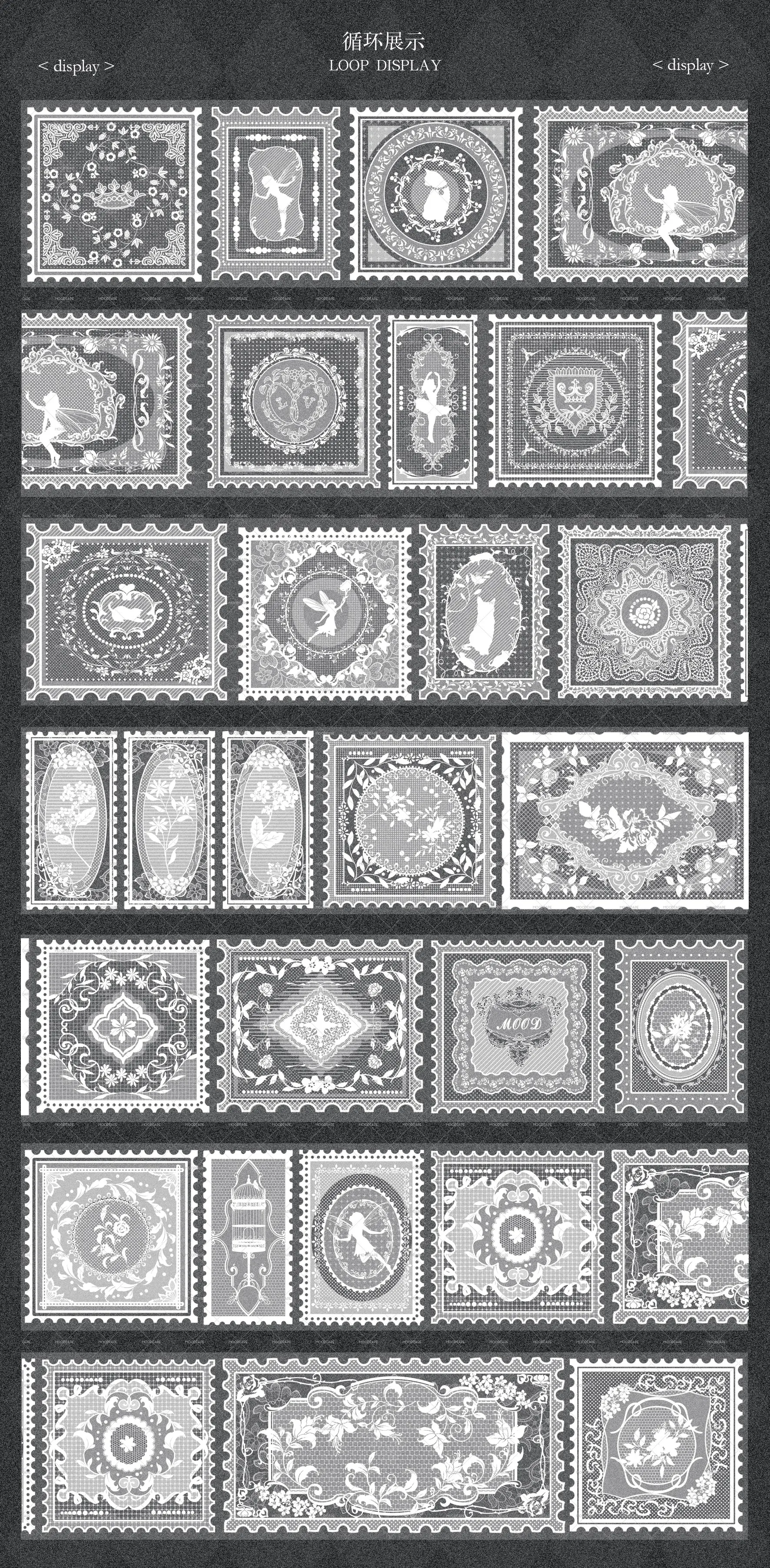 Moodtape. Commemorative Post Statue Original Stamp Background Handbook Tape Goo Card Sticker Character Pet and Paper Stationery