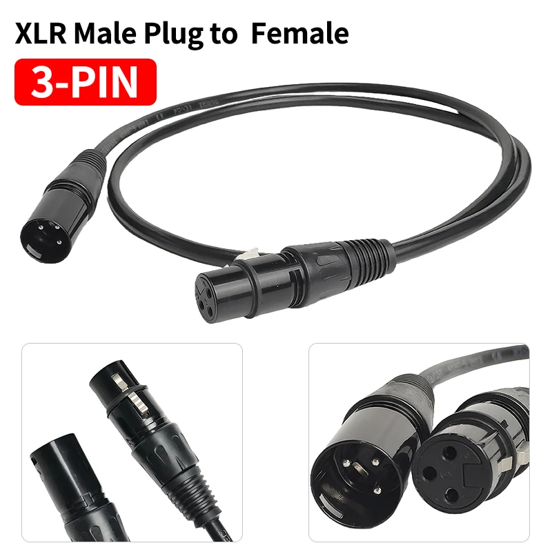 

3-контактный XLR-кабель-3*18AWG между мужчинами и женщинами, микрофон, сценический светильник, DMX-кабель для аудиомикшера, усилителя динамика