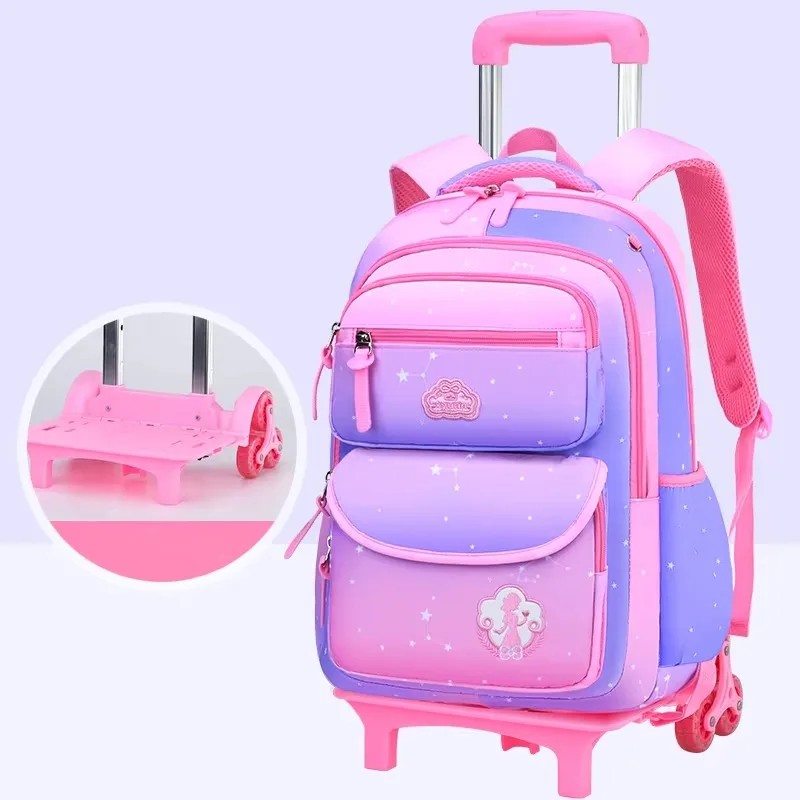 2022 New Weight Reduction Children's Backpack Ridge Weight Pull Rod for Boys and Girls Shoulder Schoolbag