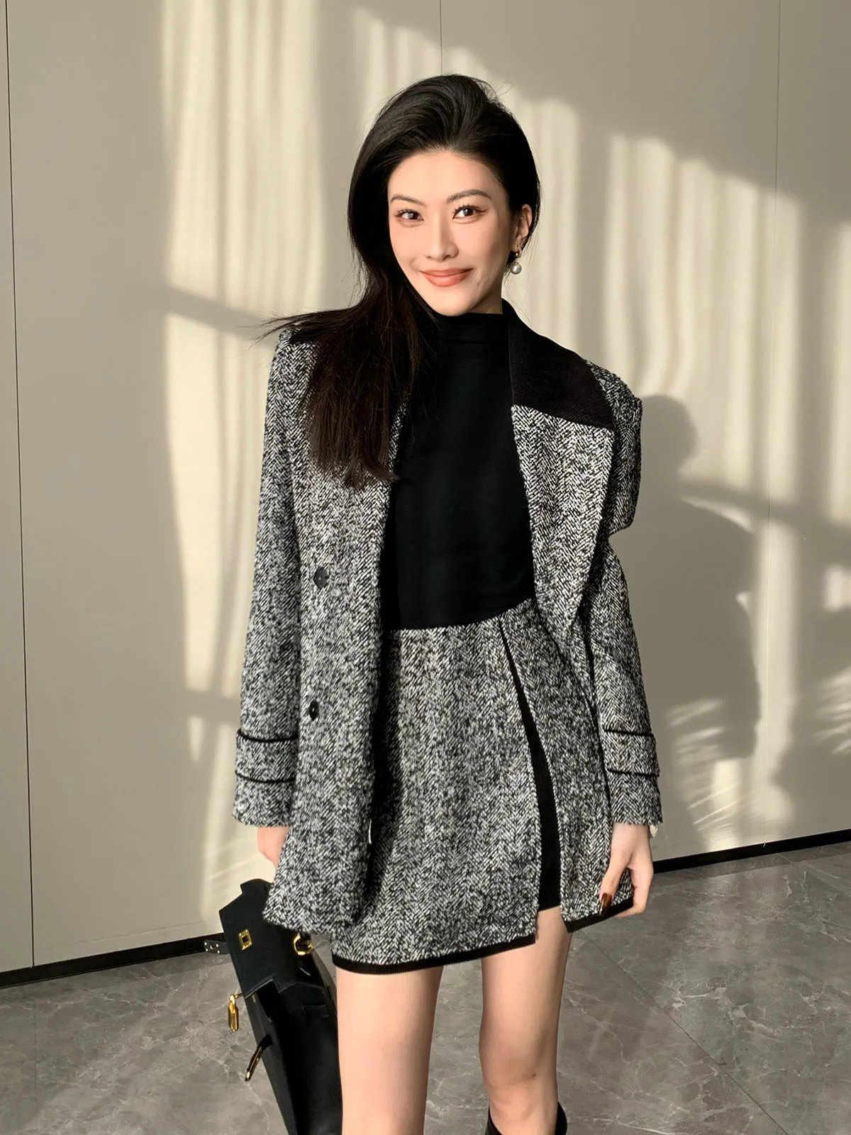 

JIJINQI A-Line Skirt Women's Casual Asymmetrical High Waist Polyester Cotton Blend Skirts for Autumn 2025