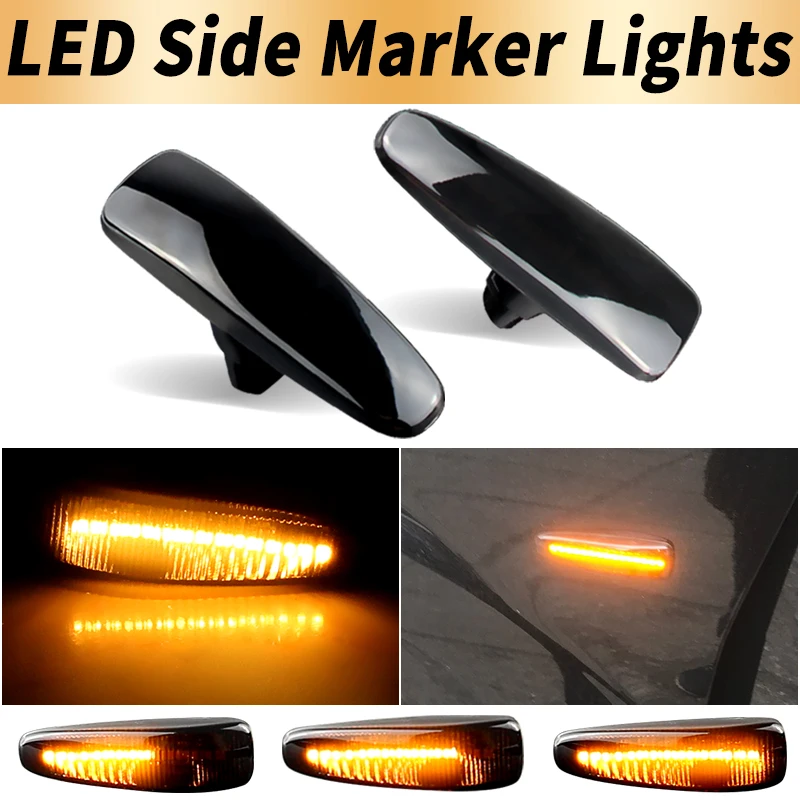 2PCS LED Side Marker Turn Signal Lights Canbus For Mitsubishi Lancer 2007-2018 Outlander Sport 2011- Mirage 2014-up Evolution X