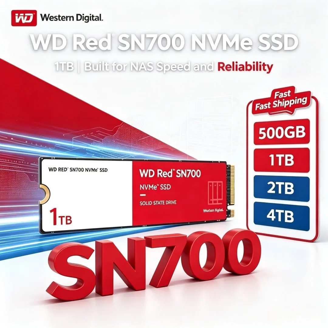 WD Red SN700 Western Digital Hot Sale NAS Optimized NVMe SSD M.2 2280 PCIe4.0 500GB 1TB 2TB Storage