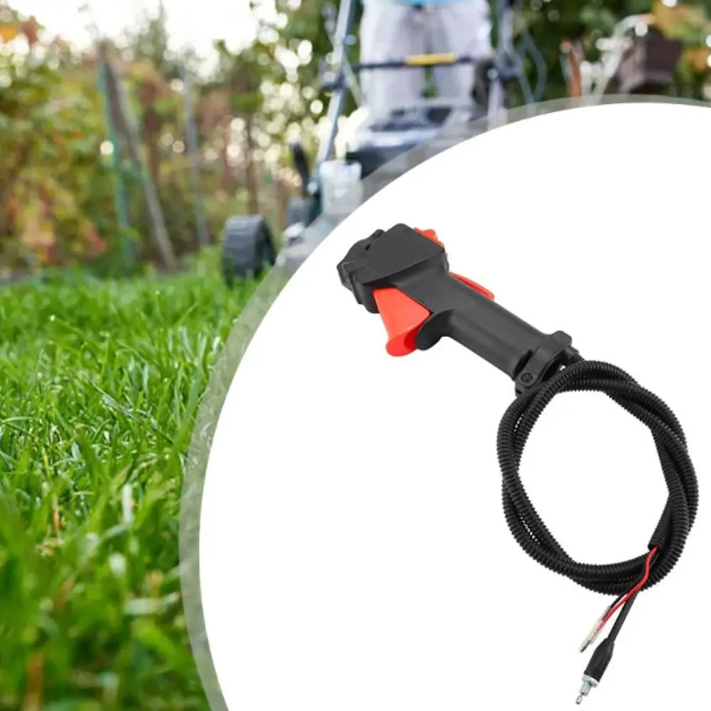 Black Handle Lawn Mower Switch Direct Throttle On Off Switch Trigger Kill Switch Clamp Design 26mm Tube Throttle Cable Handle