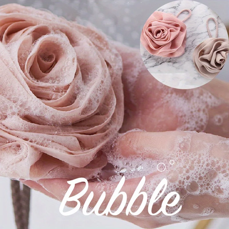 Luxury Rose Bath Sponge - Ultra-Soft, Large Shower Loofah for Women | Cute Bubble Bath Flower with Non-Scattering Design