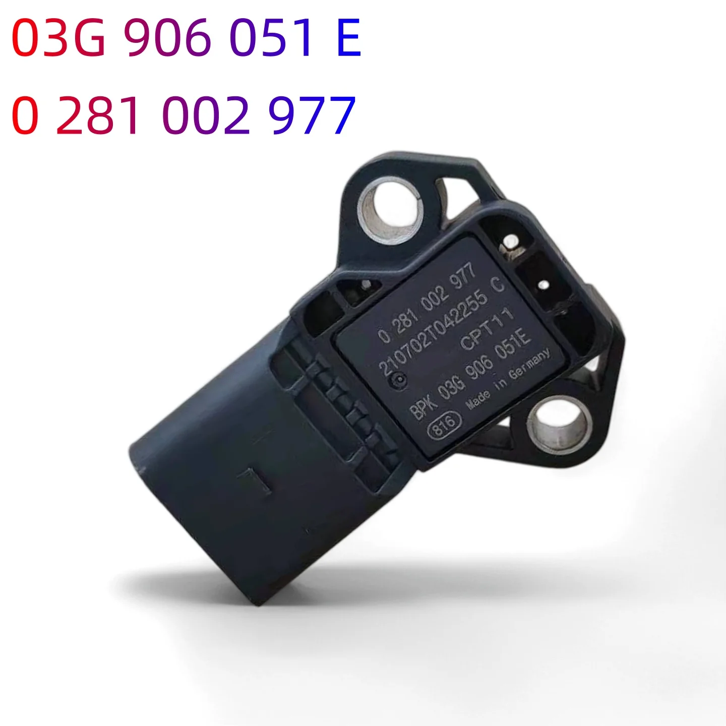 Sensor de presión de aire del colector de admisión MAP 03G906051E 0281002977 compatible con VW Audi A4 A8 Seat Skoda 03G 906 051 E
