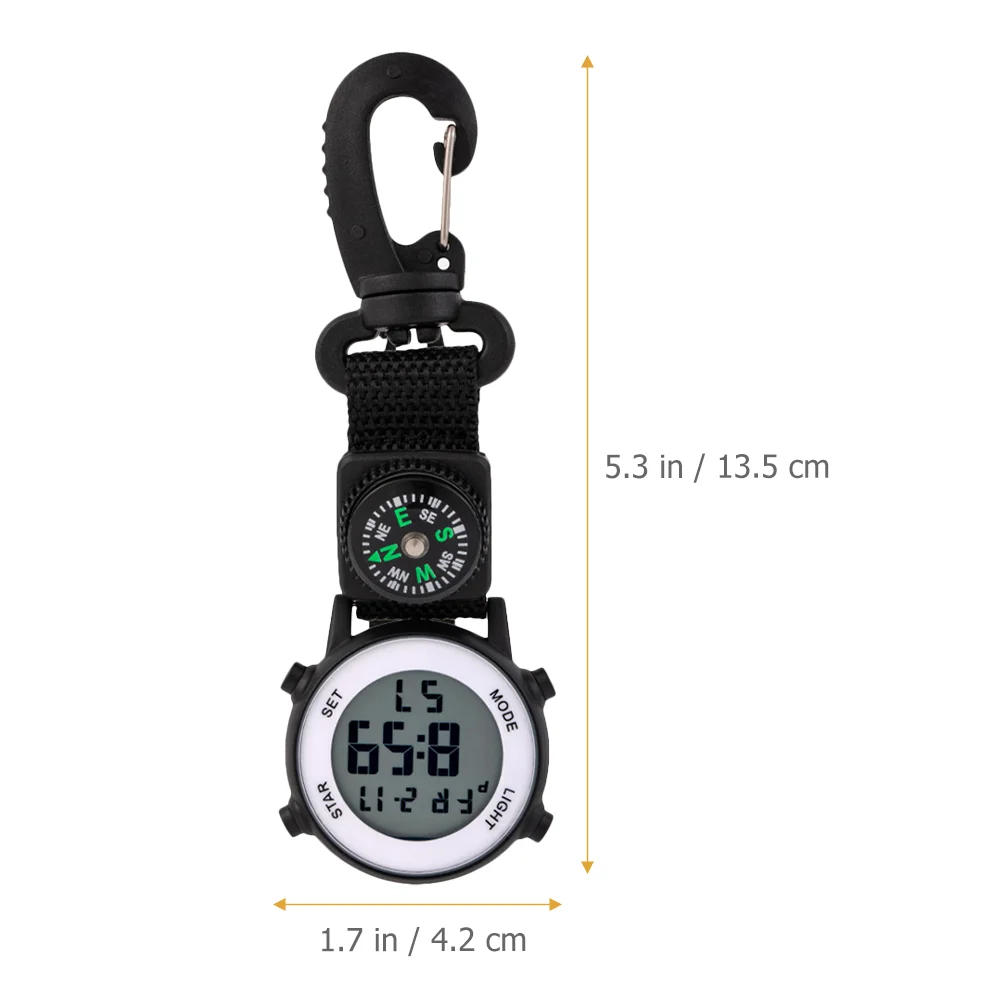 Multi-function Wall Watch Outdoor Pocket Carabiner Men's Watches Digital for Electronic Travel