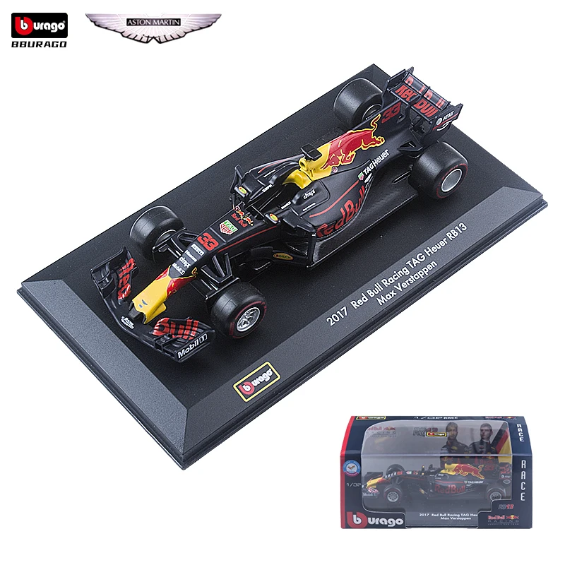 Модель автомобиля Bburago в масштабе 1:32 2017 Red Bull RB13 #33, из сплава