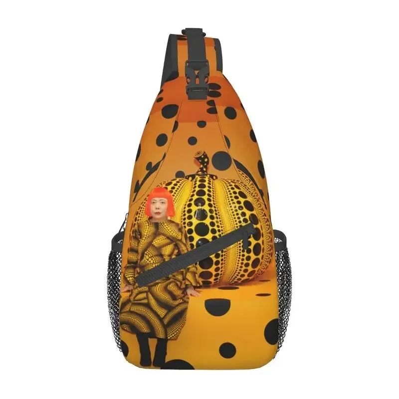 Yayoi Kusama Pumkin Sling Crossbody Chest Bag Men Fashion Abstract Art Shoulder Backpack for Hiking