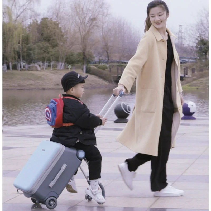 Sacs de voyage à roulettes avec garde-corps pour enfants, bagages pour enfants, valises pour enfants, étui à bagages à roulettes, 20 po