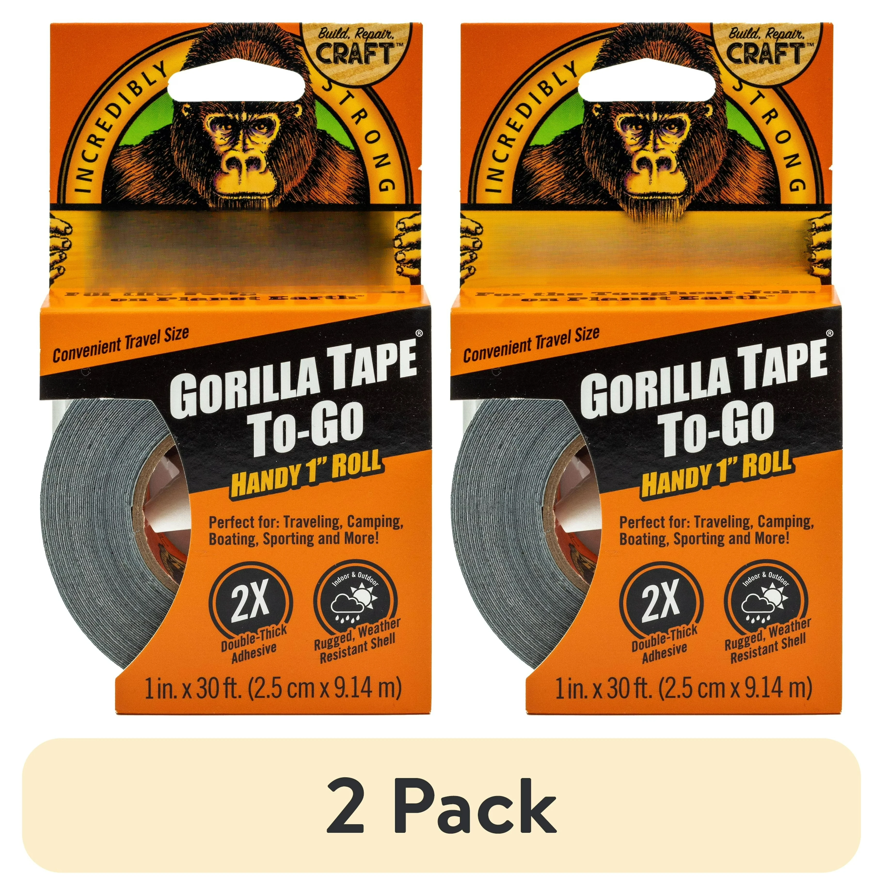 

(2 упаковки) Черная клейкая лента для ремонта, 2,5 см x 9,14 м, один рулон