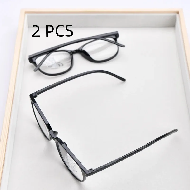 2-teiliges Set, runde Fassung, progressive Gläser, Herren, ultraleicht, HD, multifokale Lesebrille, Damen, Blaulichtfilter +3,5 +4,0 – Detail 6