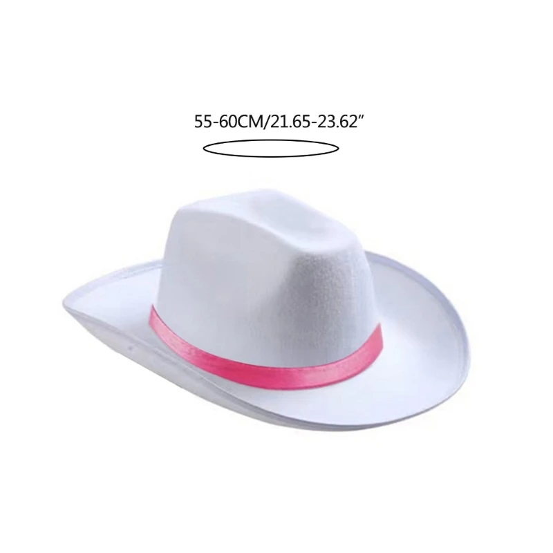 Women Western Cowboy Hat with Ribbon Multipurpose Decoratin Gift