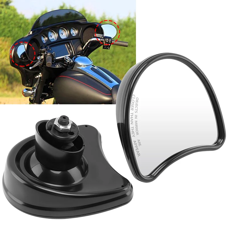 

Motorcycle Batwing Fairing Mount Mirrors Side Rear View Rearview Mirror Black For Harley Touring Electra Street Glide 2014-up