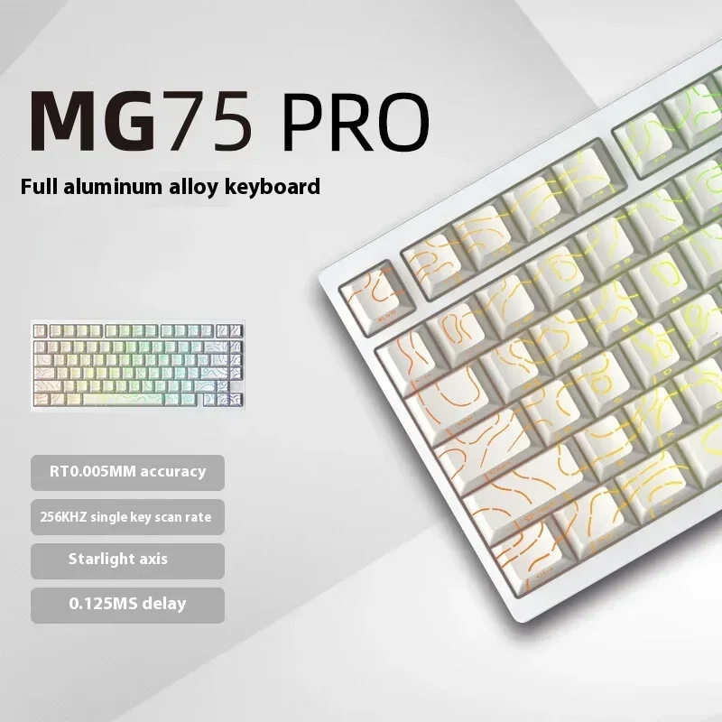 IROK MG75 PRO Aluminum Magnetic Mechanical Keyboard Gaming 0.005mm 8K Polling Rate Rapid Trigger RGB Hotswap FPS Gamer Keyboard