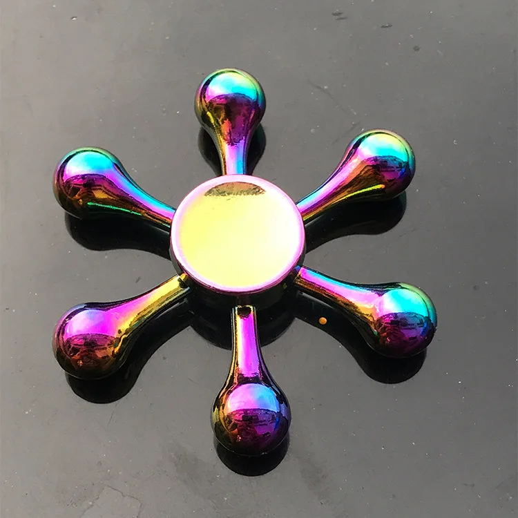 Neuer Metall-Regenbogen-Fidget-Spinner mit Farbverlauf R188 Geräuscharmes Lager EDC Handspinner Fingerspitzen-Gyro Anti-Angst Erwachsenenspielzeug Geschenke