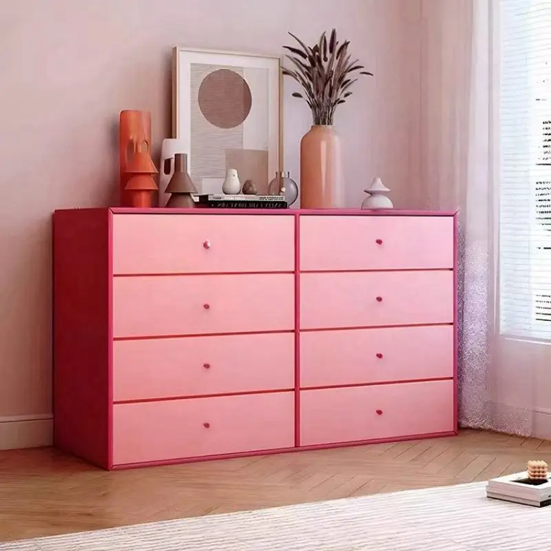 

Dopamine chest solid wood locker Ins eight bucket bedside storage cabinet