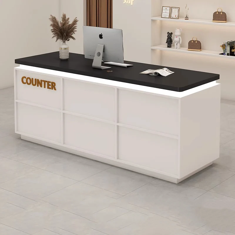

Luxury Commercial Furniture Trendy Decorations Reception Desk Counter Hair Salon Cashier Simple Modern Reception Desk Counter