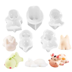 Lying Dragon Kitty Milk Pudding Silicone Mold Custard Mold Cute Cartoon Jelly Cake Cake Mold Cake Decoration Baking Bakery Tool