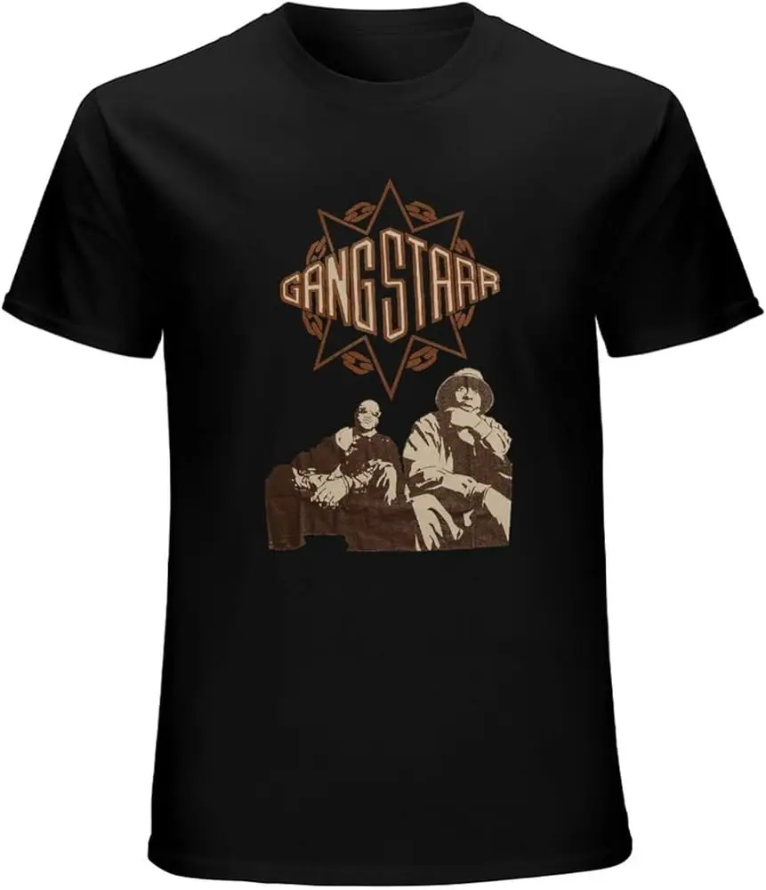 Gang Starr Organic Mens T-Shirt Unisex Graphic Black Tee Shirt Cotton Luxury brand vintage oversized