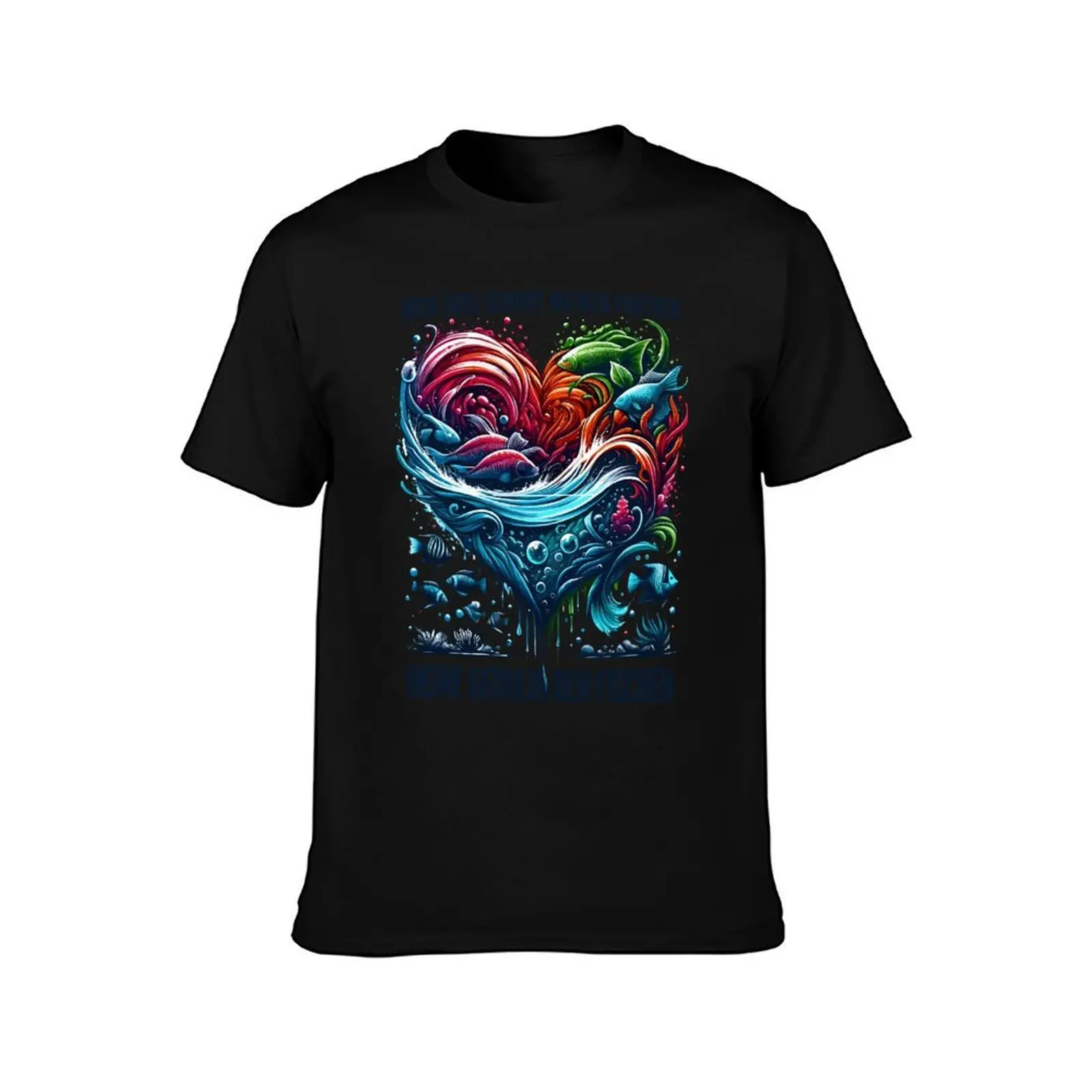 Aquarium hobby and partnership, heart and patience T-Shirt, Summer Casual Cotton Tee, Oversized Streetwear Tops, 100% Cotton