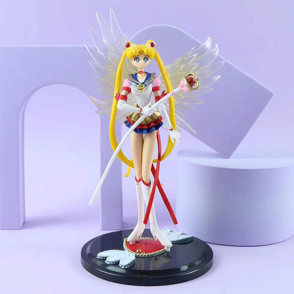 Sailor Moon Anime Kawaii Tsukino Usagi Action Figure PVC Statue Collectibles Model Children Cute Toys For Boys Girls Gift 16cm