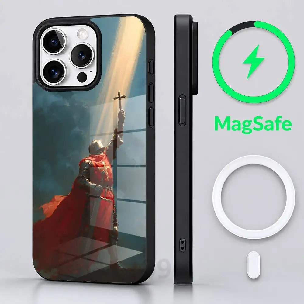 Knights Templar Crusades  Phone Case For iPhone 17 AIR 16 Pro ProMax 15 14 Pro 11 12 13 Shockproof Silicone Cover