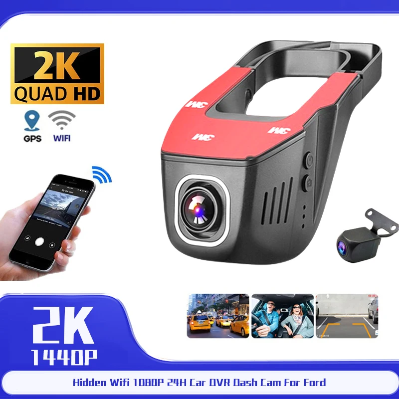

1080P Car Dashcam 4K 5K Video Recorder 24 Hours Front and Rear Car Camera Electronic Products Black Box APP Control Accessories