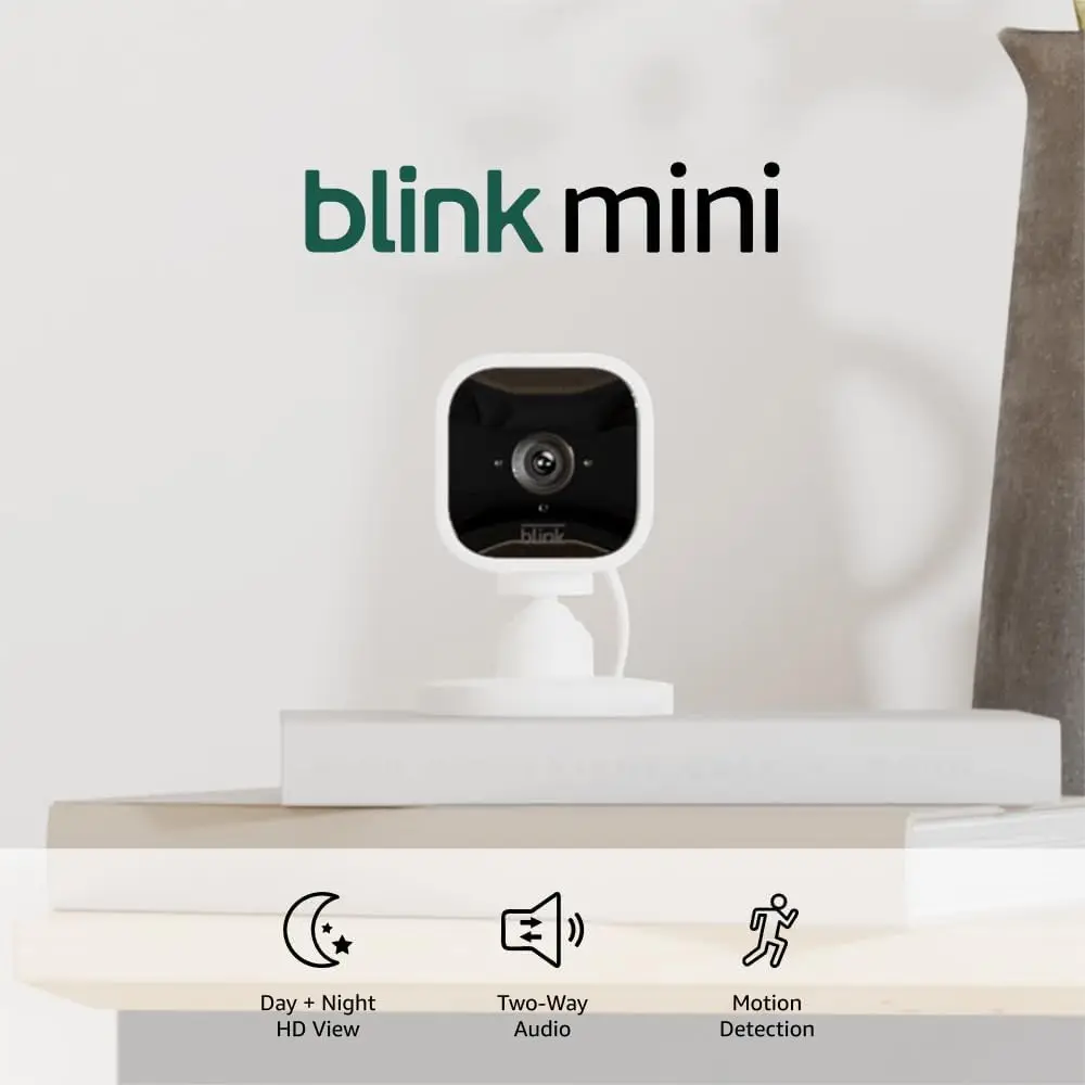 

1080P HD Indoor Smart Security Camera, Night Vision, Motion Detection, Two-Way Audio, Easy Setup, Works with Alexa - 1 Pack (White)