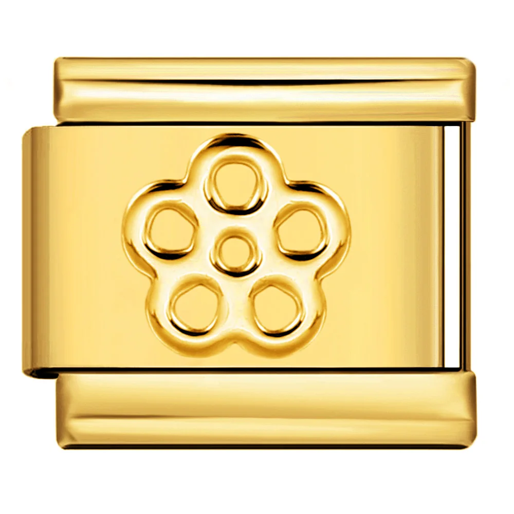 URING موضة جديدة لون الذهب المحبة القلب زهرة الفراشة الإيطالية سحر ربط صالح 9 مللي متر سوار الفولاذ المقاوم للصدأ DIY مجوهرات