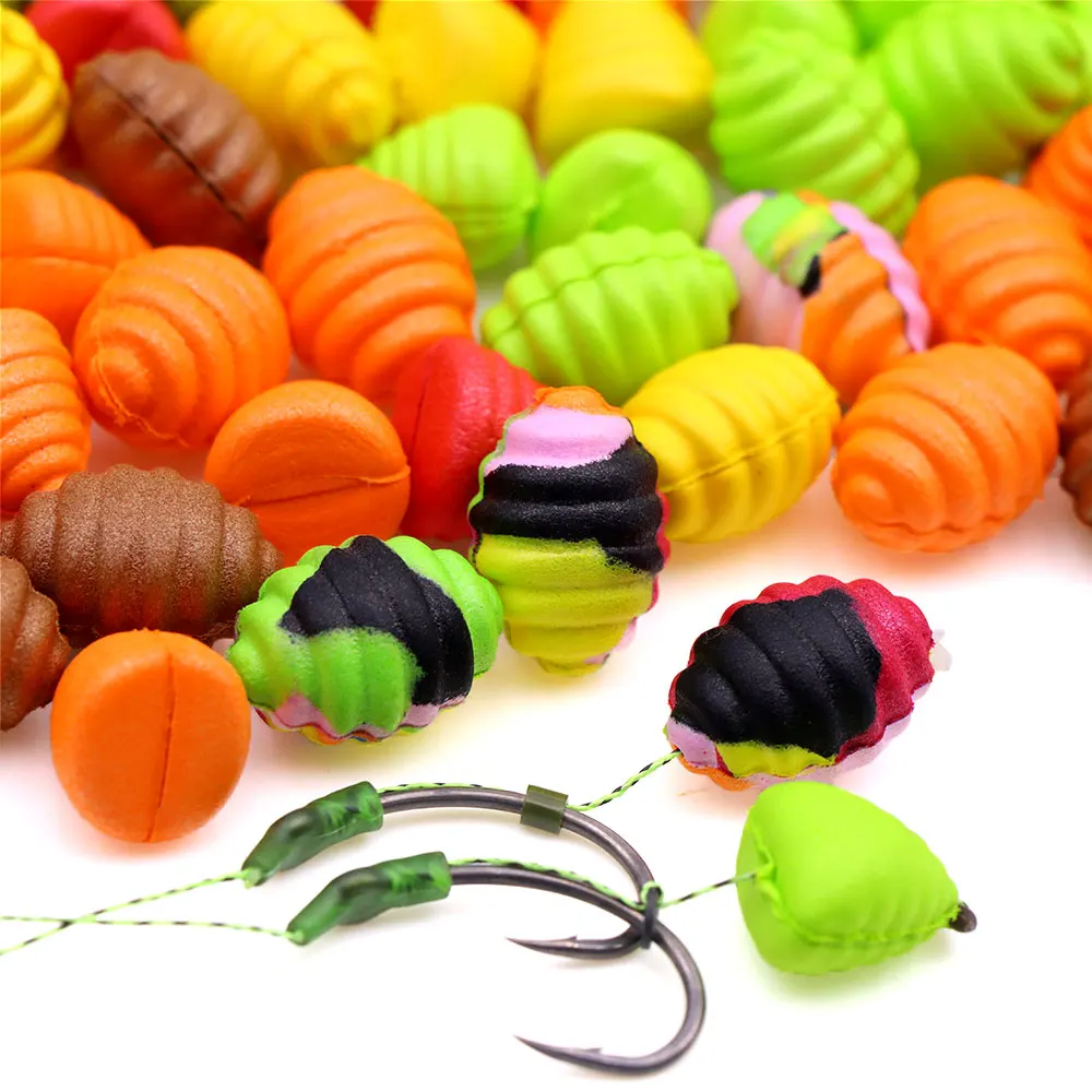 8pcs Fishing Accessories Carp Lure Silkworm Pupe Artificial Floating Pop Up Bait Boilie Method Feeder Hair Rig Terminal Tackle