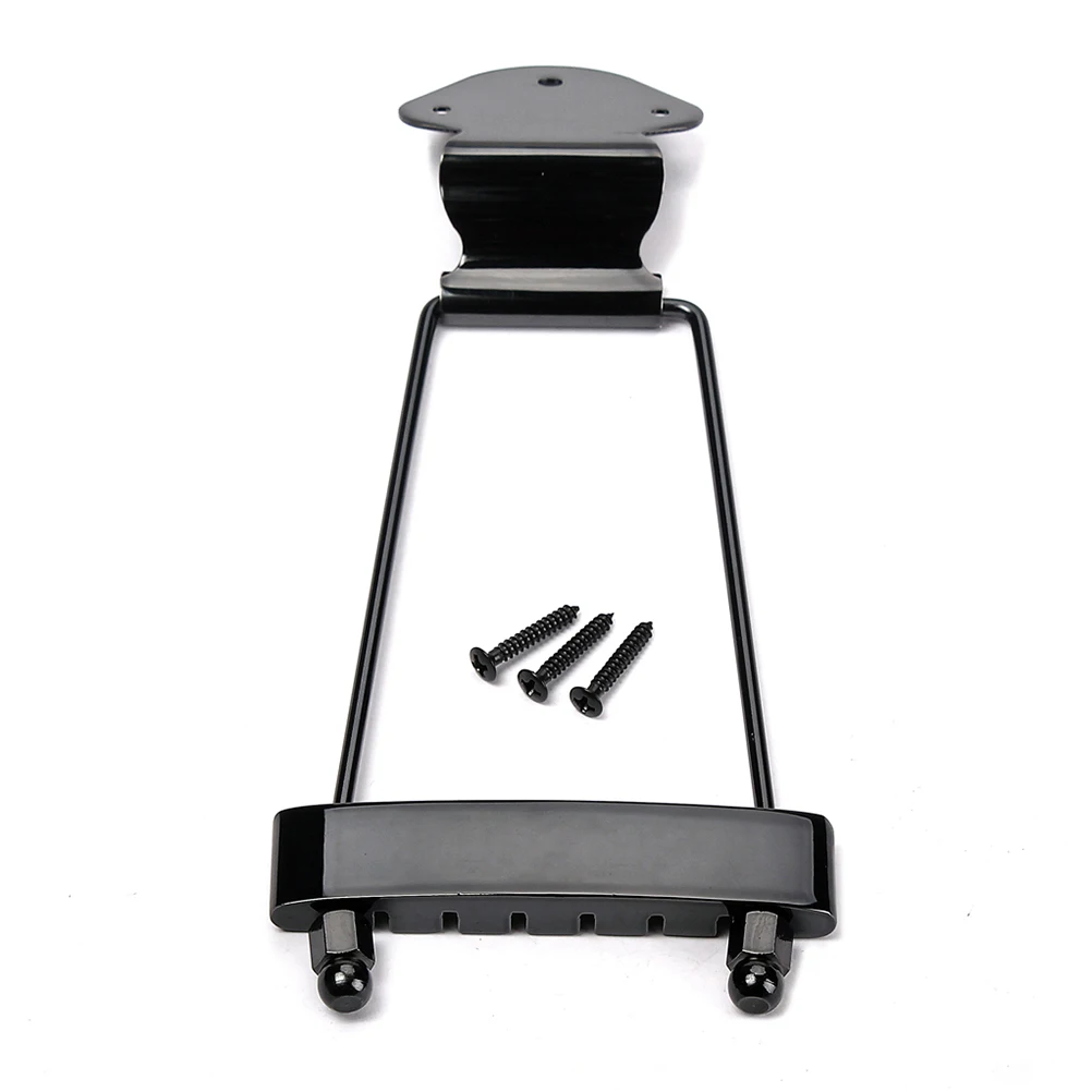 

6 String Guitar Bridge Tailpiece Black Acoustic Part Tremolo Jazz Replacement