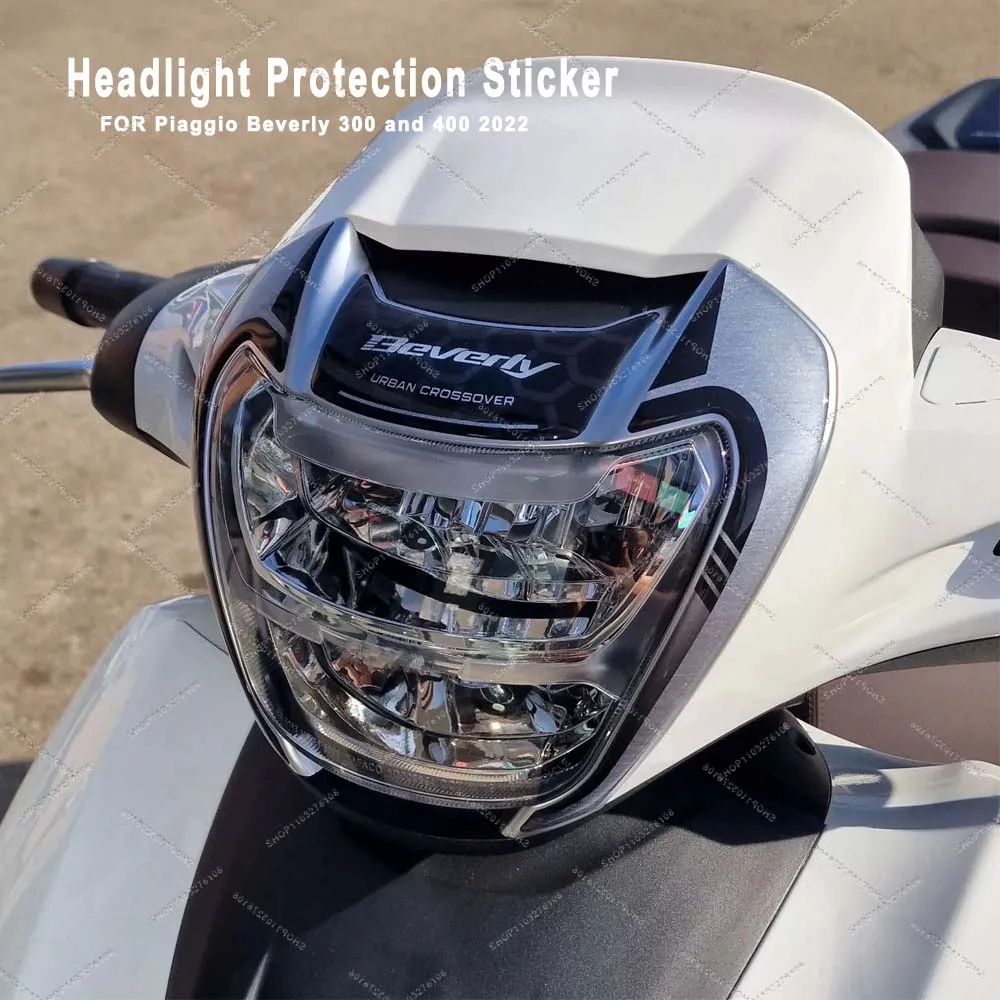 

For Piaggio Beverly 300 and 400 2022 Motorcycl Headlight Protection Sticker 3D Resin Waterproof Anti-scratch Protection Decal