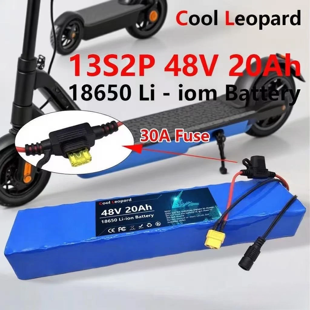 

New Upgrade 48V 30Ah 18650 Battery ,For 13S2P Electric Scooter M365 1000W with Built-In BMS XT60+DC /T+DC Plug Belt Charger