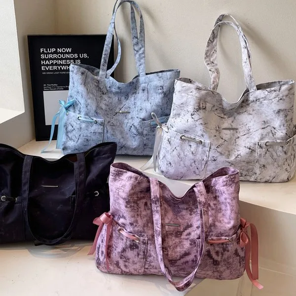 

Canvas Bag Female Student Versatile Messenger Bag Shoulder Bag Internet Celebrity Handbag Large Capacity School Bag