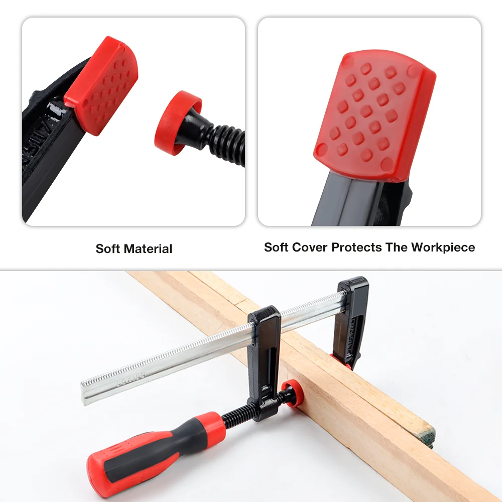2/4Pcs 6/12Inch F Clamps, Steel Heavy Duty Woodworking Bar Clips for Carpentry/Workshop/Furniture Assembly, Woodworking Tools