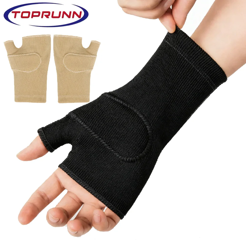 

1Pair Wrist Thumb Support Sleeve with Gel Pad,Arthritis Compression Gloves,Breathable Wrist Support Brace,Fingerless Gloves