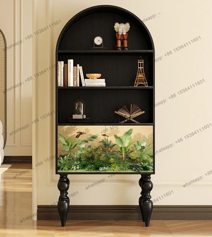 Customization Nordic Tropical Rainforest Living Room Against The Wall Solid Wood Storage Bookcase Entrance Entrance Locker